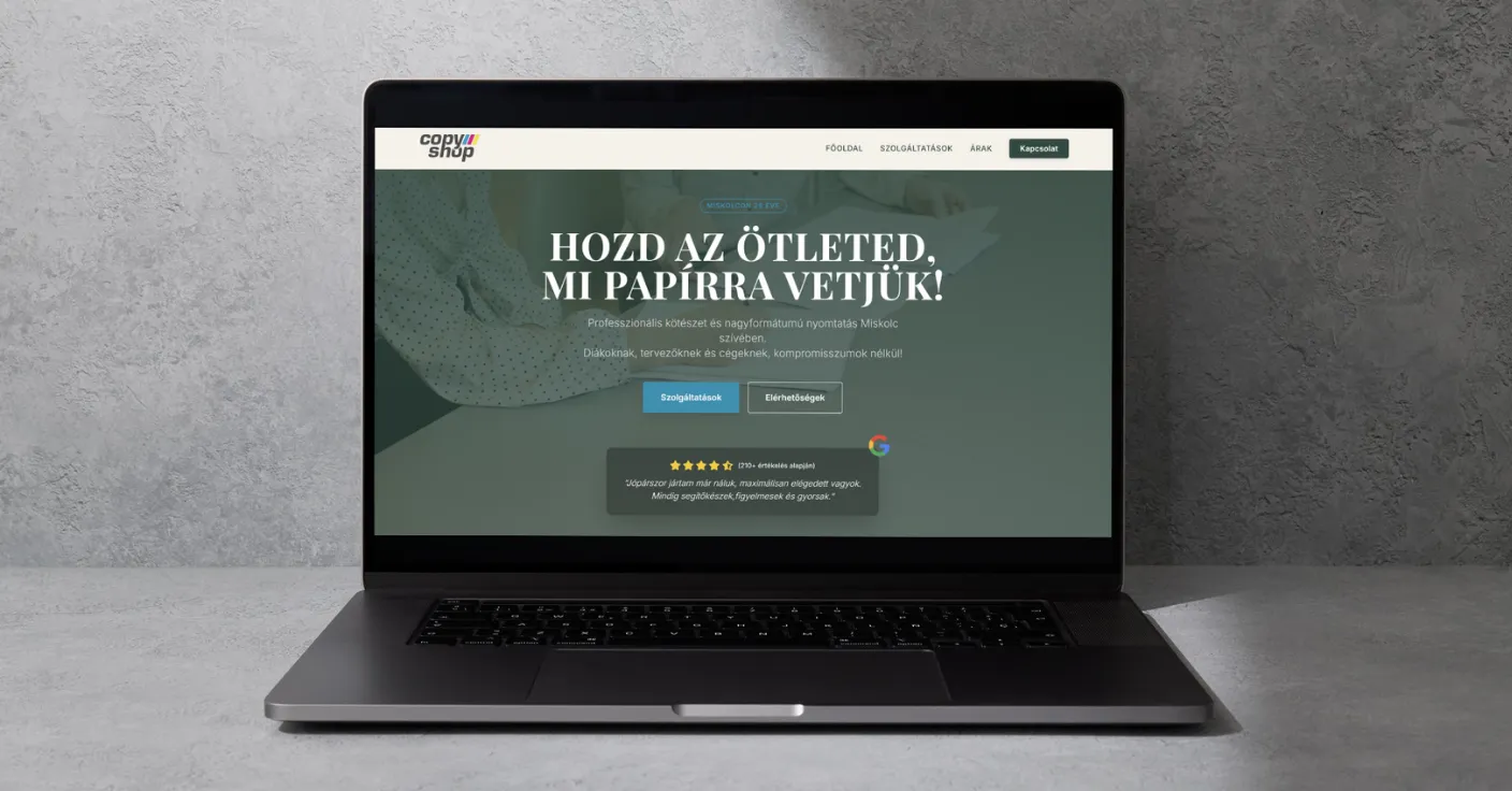 Copy Shop Miskolc weboldal bemutatója