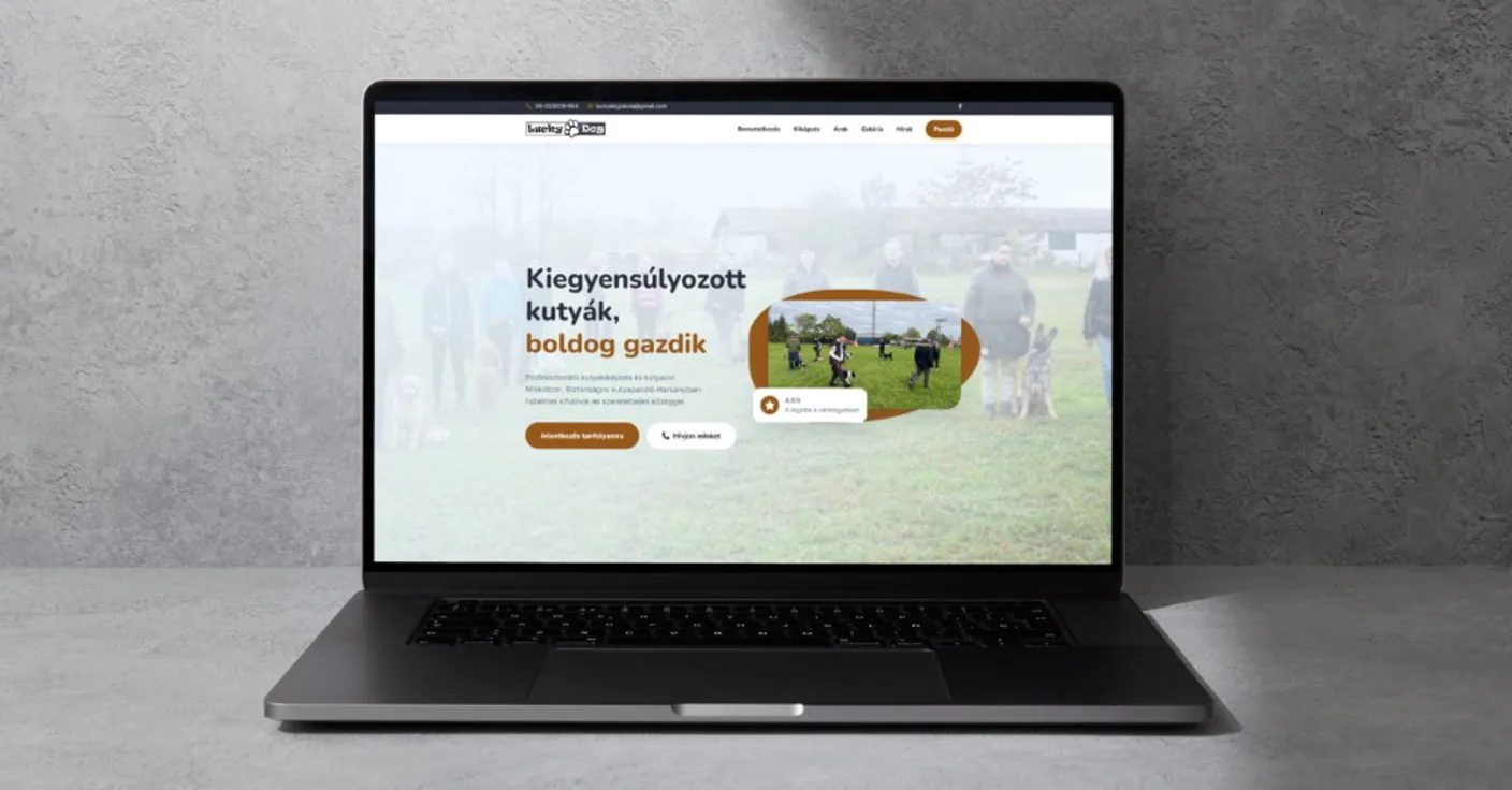 Lucky Dog Kutyaiskola és Kutyapanzió weboldal bemutatója