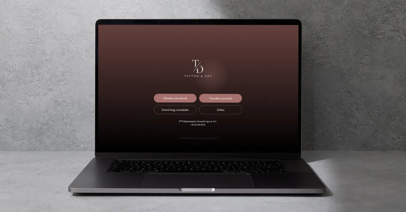 TD Tattoo & Art szalon weboldal bemutatója